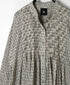 INMDS26727 80s VOILE LITTLE TREE BLOCK PRINT MINI PINTUCK BANDED COLLAR SHIRTS DRESS