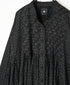 INMDS26727 80s VOILE LITTLE TREE BLOCK PRINT MINI PINTUCK BANDED COLLAR SHIRTS DRESS