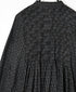 INMDS26727 80s VOILE LITTLE TREE BLOCK PRINT MINI PINTUCK BANDED COLLAR SHIRTS DRESS