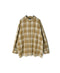 INMDS26741 HANDWOVEN HEAVY COTTON UNIQUE GINGHAM CHECK BANDED COLLAR SHIRTS WITH INVERTED PLEATS