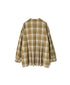 INMDS26741 HANDWOVEN HEAVY COTTON UNIQUE GINGHAM CHECK BANDED COLLAR SHIRTS WITH INVERTED PLEATS