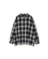INMDS26741 HANDWOVEN HEAVY COTTON UNIQUE GINGHAM CHECK BANDED COLLAR SHIRTS WITH INVERTED PLEATS
