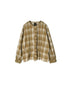 INMDS26742 HANDWOVEN HEAVY COTTON UNIQUE GINGHAM CHECK FRILL&PINTUCK SHIRTS WITH LACE