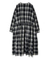 INMDS26744 HANDWOVEN HEAVY COTTON UNIQUE GINGHAM CHECK CREW NECK DRESS WITH PINTUCK