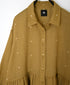 INMDS26761 BOILED WOOL SQUARE JACQUARD REGULAR COLLAR GATHERED SHIRTS
