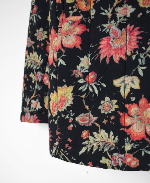 INSL24731 60s CAMBRIC FLOWER PRINT NO COLLAR JACKET
