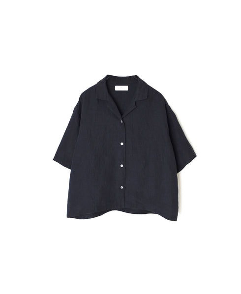 INSL26301 60s LINEN PLAIN OPEN COLLAR SHIRTS