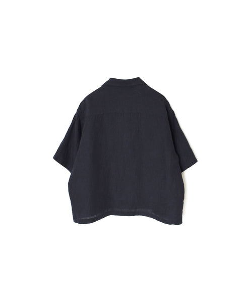INSL26301 60s LINEN PLAIN OPEN COLLAR SHIRTS