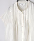 INSL26321 60s AUTO LOOM COTTON/LINEN PLAIN BANDED COLLAR FRENCH/SL PINTUCK SHIRTS