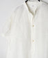 INSL26323 60s AUTO LOOM COTTON/LINEN PLAIN BANDED COLLAR S/SL TUNIC