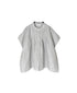 INSL26331 60s AUTO LOOM COTTON/LINEN STRIPE BANDED COLLAR FRENCH/SL PINTUCK SHIRTS