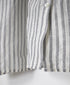 INSL26331 60s AUTO LOOM COTTON/LINEN STRIPE BANDED COLLAR FRENCH/SL PINTUCK SHIRTS