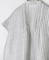 INSL26331 60s AUTO LOOM COTTON/LINEN STRIPE BANDED COLLAR FRENCH/SL PINTUCK SHIRTS