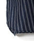 INSL26333 60s AUTO LOOM COTTON/LINEN STRIPE BANDED COLLAR S/SL TUNIC