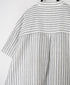 INSL26333 60s AUTO LOOM COTTON/LINEN STRIPE BANDED COLLAR S/SL TUNIC