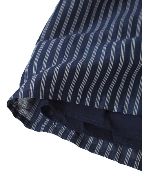 INSL26335 60s AUTO LOOM COTTON/LINEN STRIPE GATHERED SKIRT