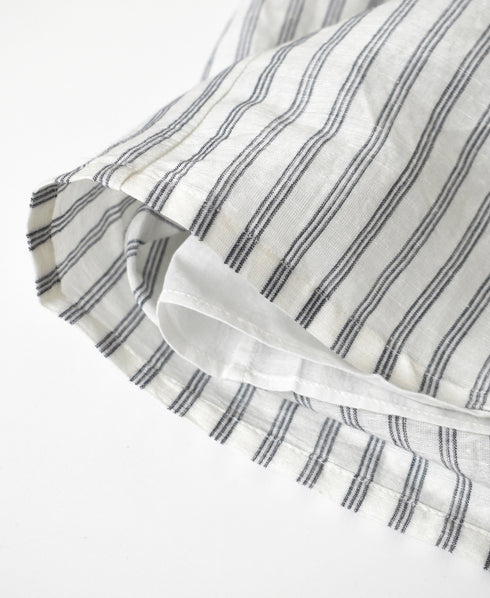 INSL26335 60s AUTO LOOM COTTON/LINEN STRIPE GATHERED SKIRT