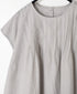 INSL26342 80s VOILE PLAIN WITH CUT WORK LACE CREW NECK FRENCH/SL SHIRTS WITH PINTUCK