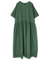 INSL26343 80s VOILE PLAIN WITH CUT WORK LACE CREW NECK PULLOVER DRESS