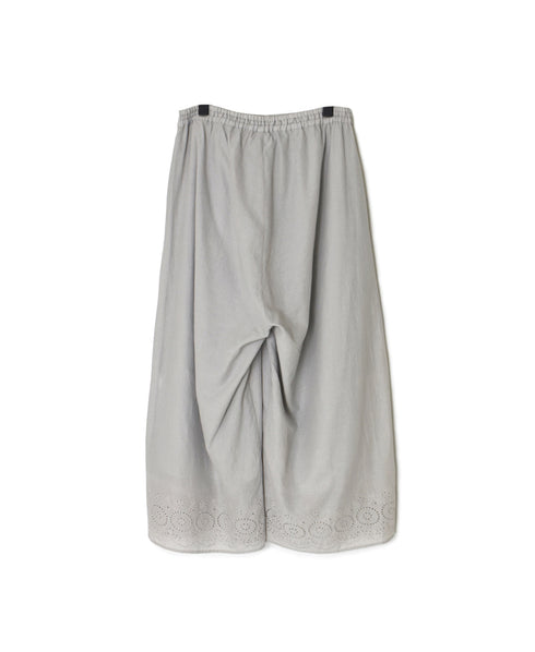 INSL26345 80s VOILE PLAIN WITH CUT WORK LACE EASY PANTS