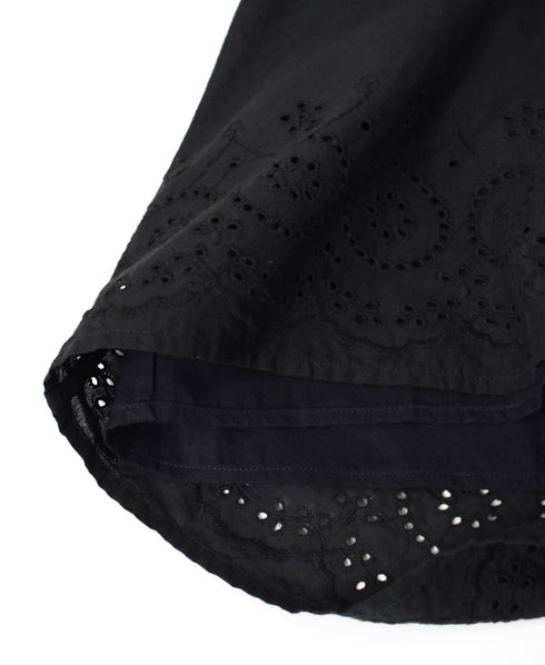 INSL26345 80s VOILE PLAIN WITH CUT WORK LACE EASY PANTS