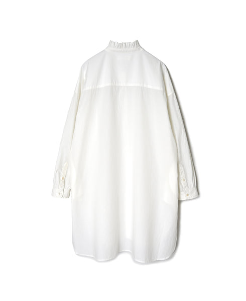 INSL26732 60s POPLIN PLAIN FRILL COLLAR LONG SHIRTS