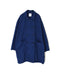 ISNAM2602D LINEN/COTTON PLAIN OVERDYE ROUND COLLAR DOUBLE LONG JACKET