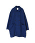 ISNAM2602D LINEN/COTTON PLAIN OVERDYE ROUND COLLAR DOUBLE LONG JACKET