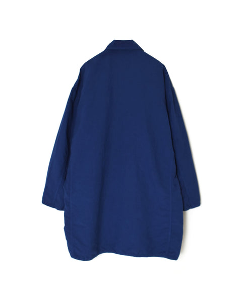 ISNAM2602D LINEN/COTTON PLAIN OVERDYE ROUND COLLAR DOUBLE LONG JACKET