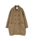 ISNAM2602D LINEN/COTTON PLAIN OVERDYE ROUND COLLAR DOUBLE LONG JACKET
