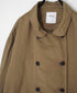 ISNAM2602D LINEN/COTTON PLAIN OVERDYE ROUND COLLAR DOUBLE LONG JACKET