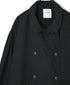 ISNAM2602D LINEN/COTTON PLAIN OVERDYE ROUND COLLAR DOUBLE LONG JACKET