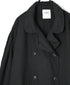 ISNAM2602D LINEN/COTTON PLAIN OVERDYE ROUND COLLAR DOUBLE LONG JACKET