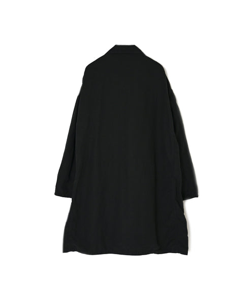 ISNAM2602D LINEN/COTTON PLAIN OVERDYE ROUND COLLAR DOUBLE LONG JACKET