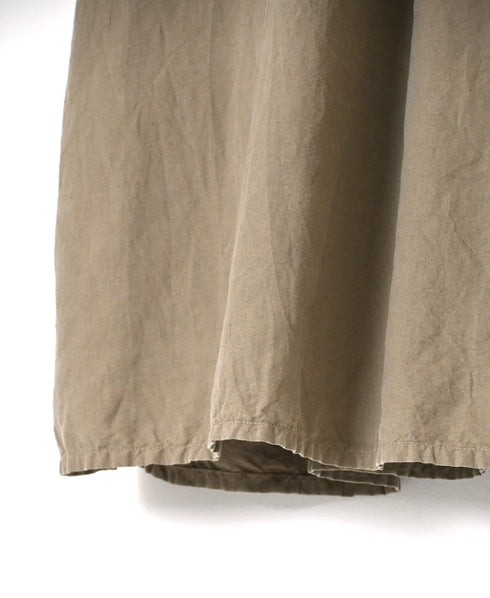 ISNAM2603D LINEN/COTTON PLAIN OVERDYE WORK GATHERED DRESS SHIRT