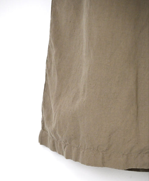 ISNAM2604D LINEN/COTTON PLAIN OVERDYE ADJUSTER TACK PANTS WITH SUSPENDERS