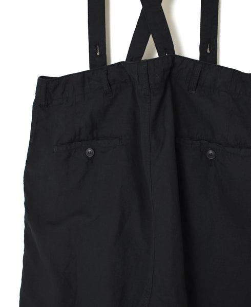 ISNAM2604D LINEN/COTTON PLAIN OVERDYE ADJUSTER TACK PANTS WITH SUSPENDERS
