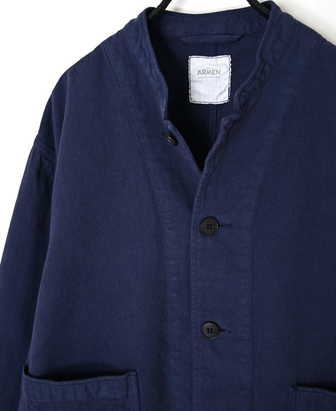 ISNAM2652CTD AUTOLOOM COTTON TWILL OVERDYE BANDED COLLAR JACKET