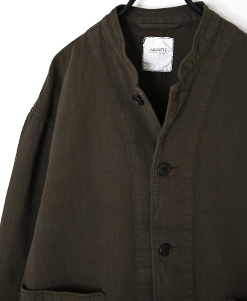 ISNAM2652CTD AUTOLOOM COTTON TWILL OVERDYE BANDED COLLAR JACKET