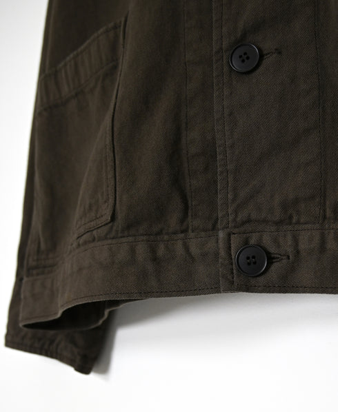 ISNAM2652CTD AUTOLOOM COTTON TWILL OVERDYE BANDED COLLAR JACKET