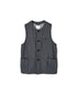 ISNAM2662W YARN DYED INDIGO 2STRIPE WASH VEST