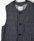ISNAM2662W YARN DYED INDIGO 2STRIPE WASH VEST