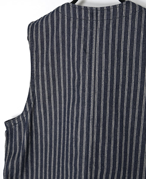 ISNAM2662W YARN DYED INDIGO 2STRIPE WASH VEST