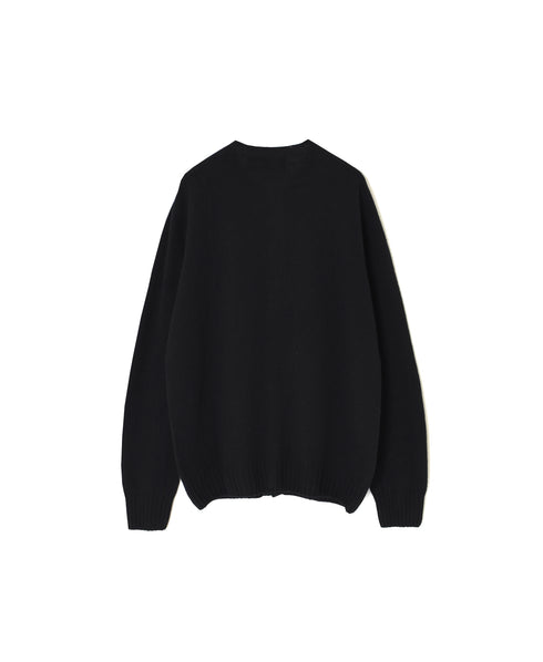 JNAMP2651 SUPER FINE LAMBSWOOL CREW NECK SADDLE SHOULDER CARDIGAN