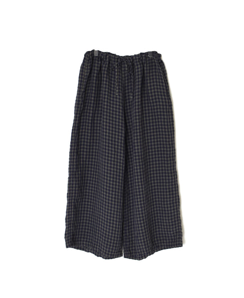 LNHT1713LC LINEN CHECK OVERDYE EASY PANTS