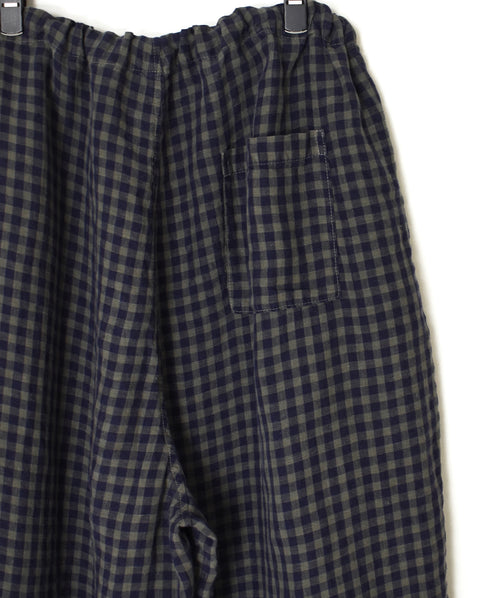 LNHT1713LC LINEN CHECK OVERDYE EASY PANTS