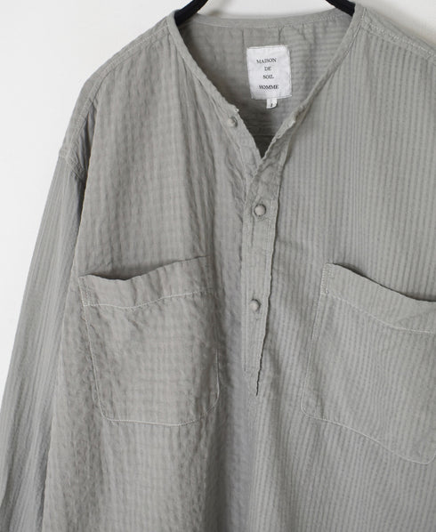 MDSH2601BD 80s ORGANIC COTTON ( BIG CHECK x SMALL CHECK ) OVERDYE PULLOVER SHIRT (BALL BUTTON)