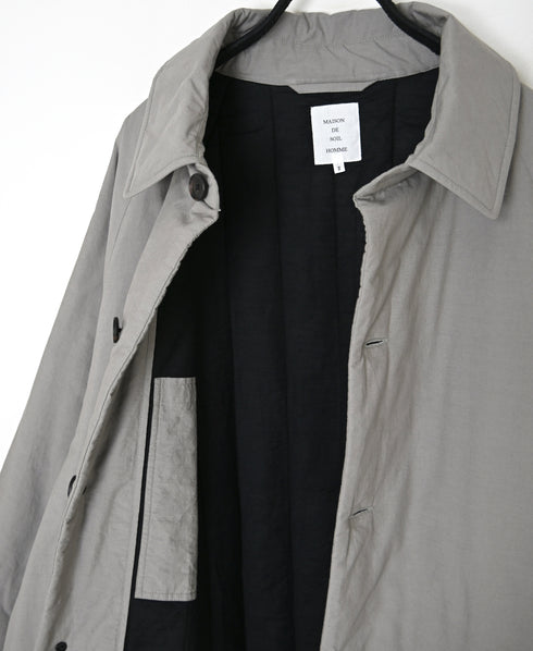 MDSH26521 PADDED 60s ORGANIC POPLIN PLAIN REGULAR COLLAR OVER HALF COAT