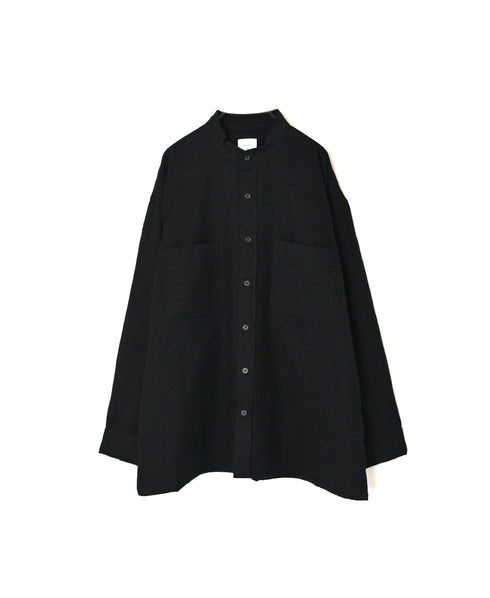 MDSH26531 BOILED WOOL PLAIN BANDED COLLAR JACKET