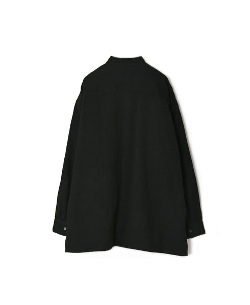 MDSH26531 BOILED WOOL PLAIN BANDED COLLAR JACKET